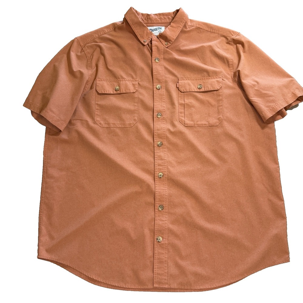 Duluth 2XL Tall Relaxed Fit Short Sleeve Mens Button Down Shirt Outdoors Hiking
